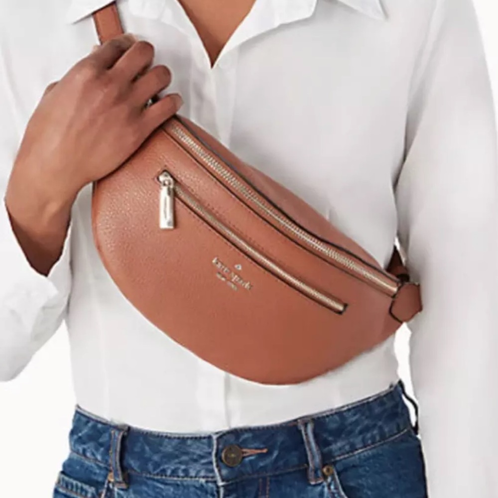 Kate spade Leila belt bag gingerbread waist Fanny leather new